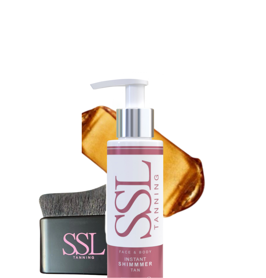SSL instant tan + kabuki brush