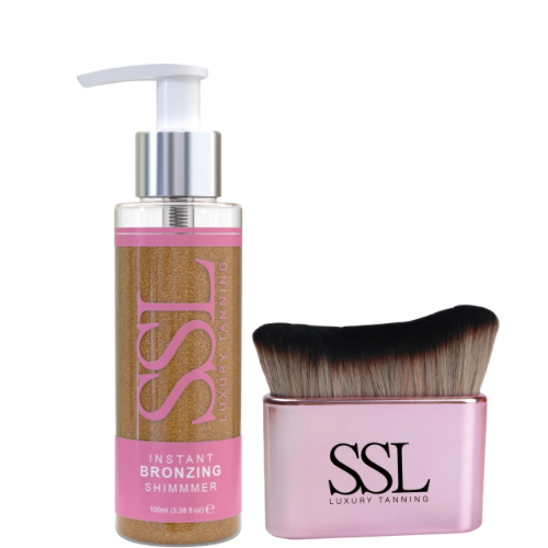 SSL instant tan + kabuki brush