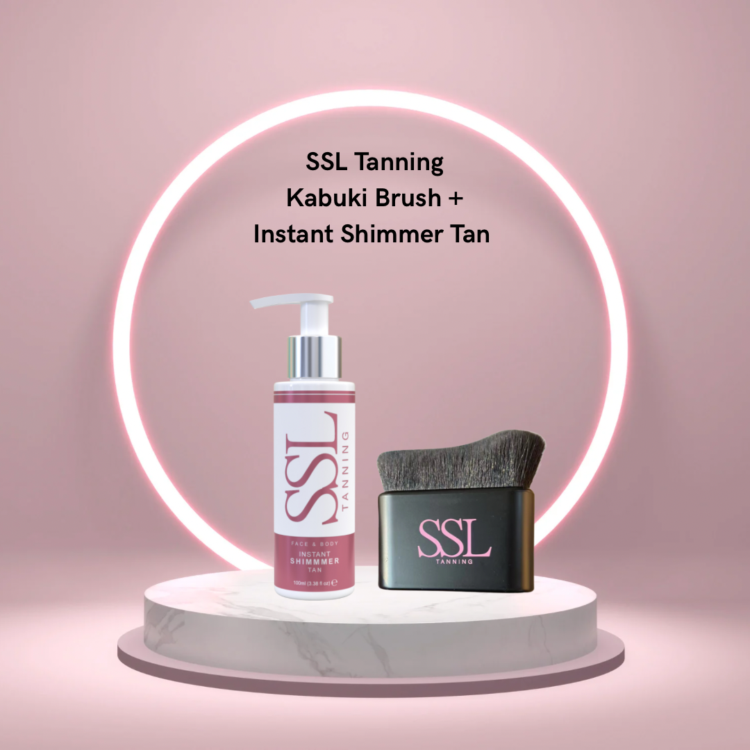 SSL instant tan + kabuki brush