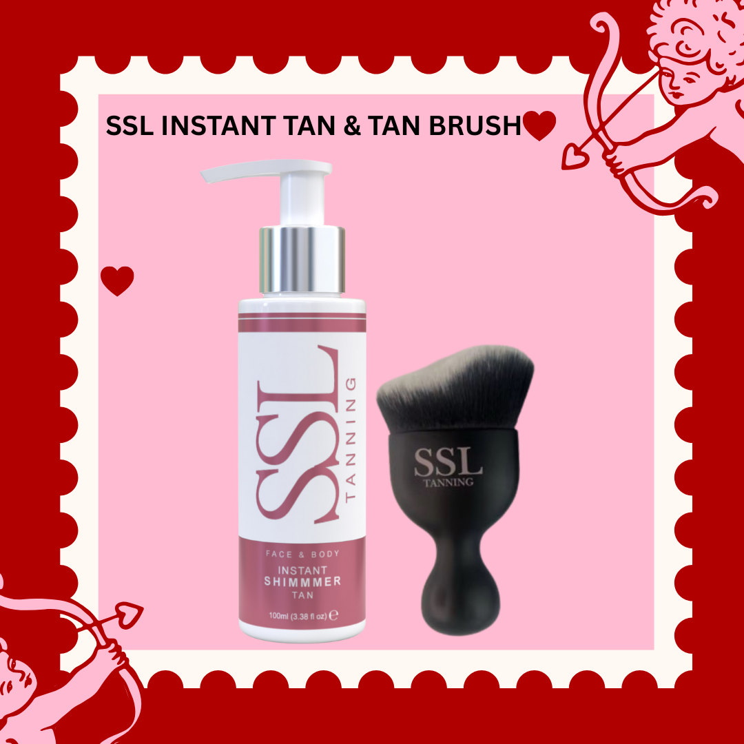 SSL instant tan + kabuki brush
