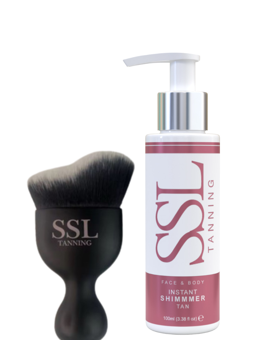 SSL instant tan + kabuki brush